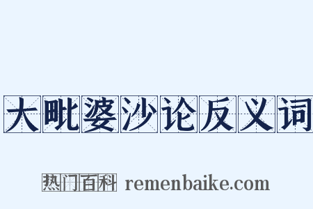 大毗婆沙论反义词是什么意思的图片